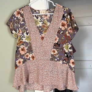 Sheer short sleeve blouse